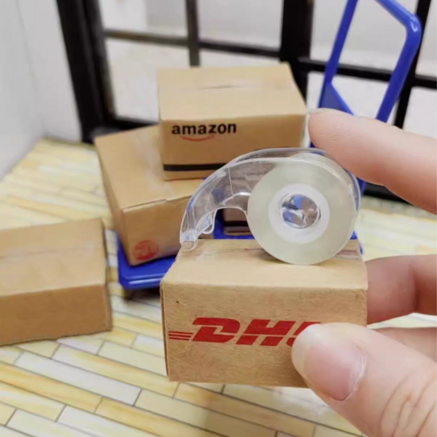 Miniature Express Shipping Box with Label