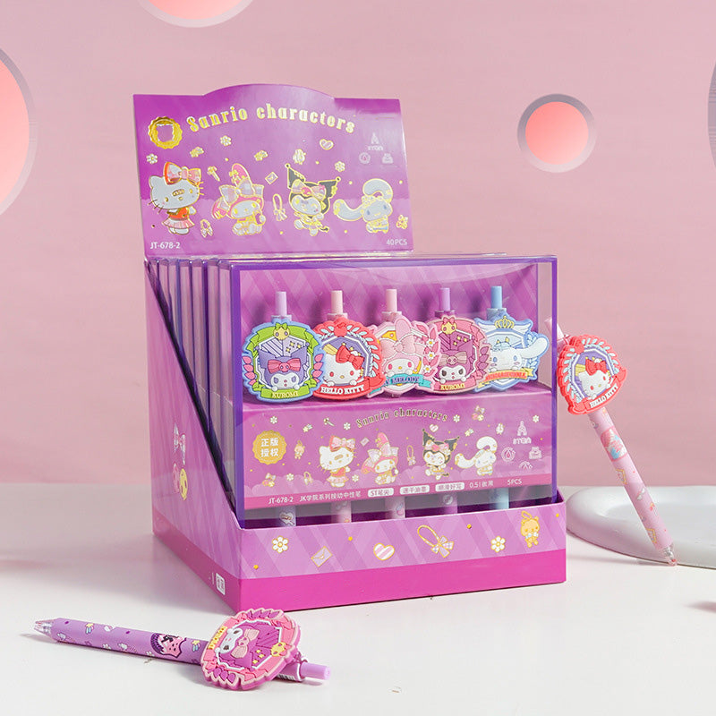 Sanrio Gel Pen - 0.5 mm - Black Ink - Set of 5 - Purple Box