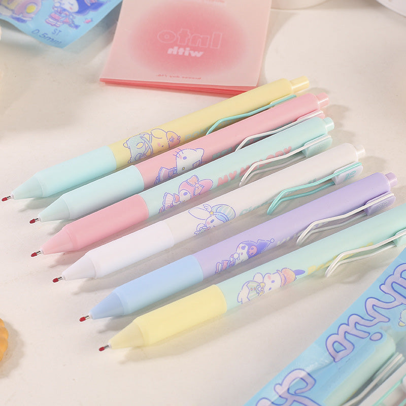 Sanrio Gel Pen - 0.5 mm - Black Ink - Set of 6