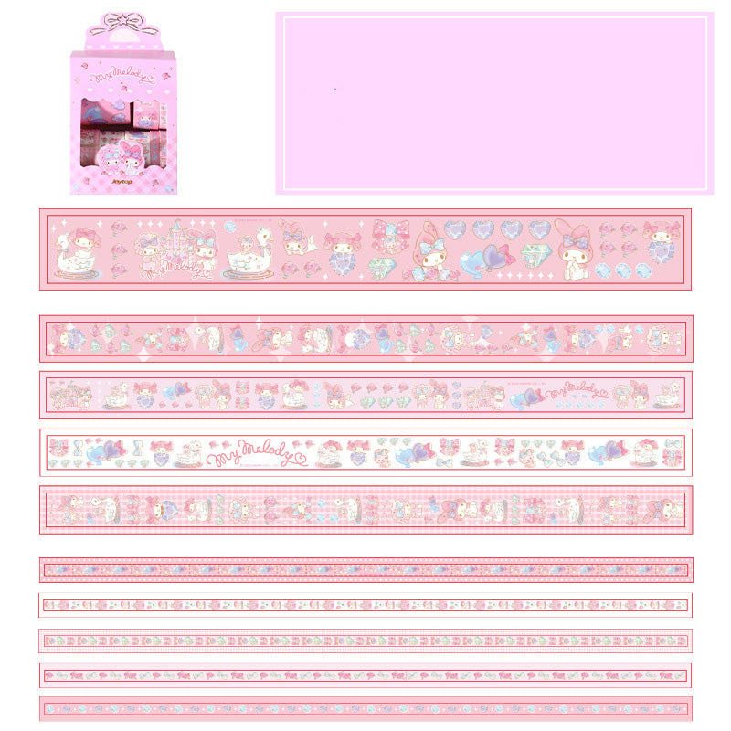 Sanrio Gold Foil Print Washi Tape - Set of 10