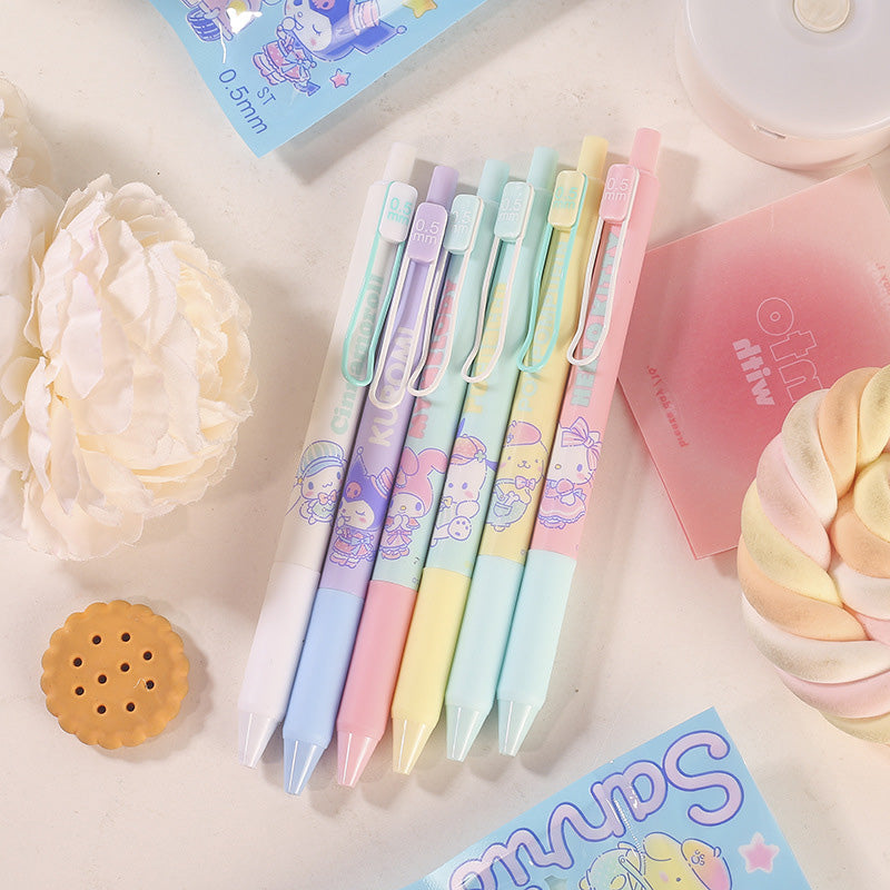 Sanrio Gel Pen - 0.5 mm - Black Ink - Set of 6