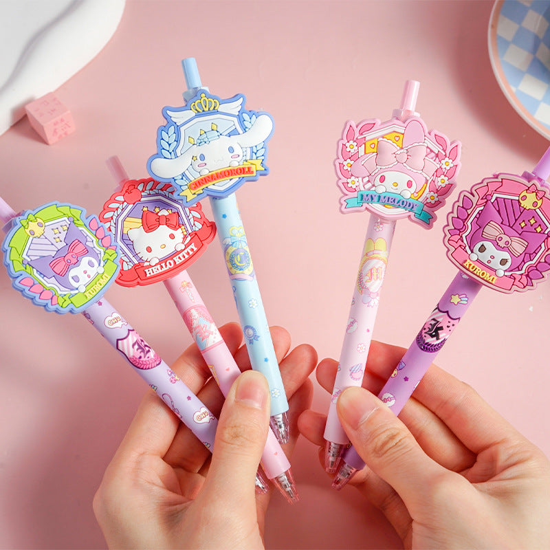 Sanrio Gel Pen - 0.5 mm - Black Ink - Set of 5 - Purple Box