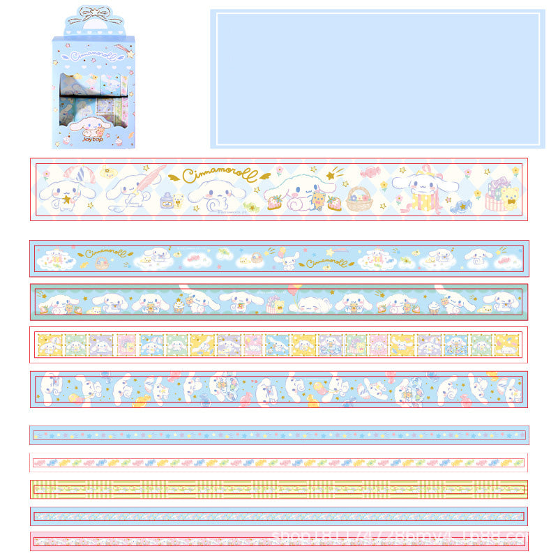 Sanrio Gold Foil Print Washi Tape - Set of 10