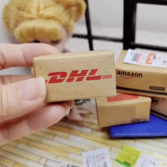 Miniature Express Shipping Box with Label