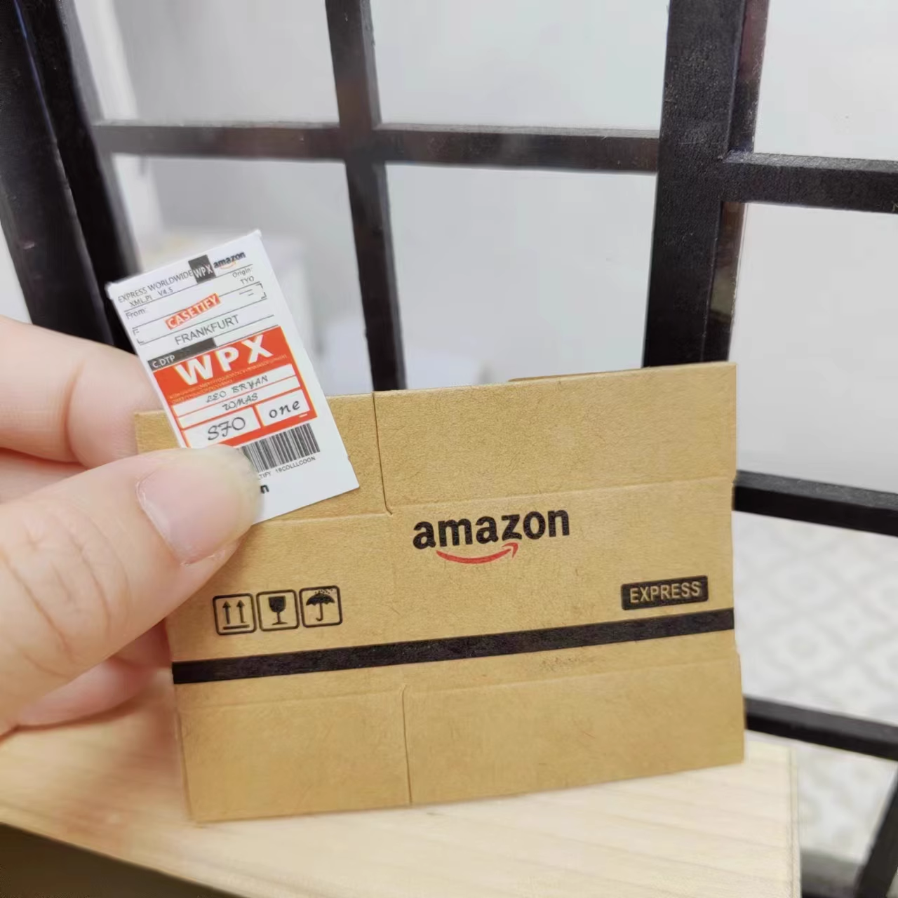 Miniature Express Shipping Box with Label