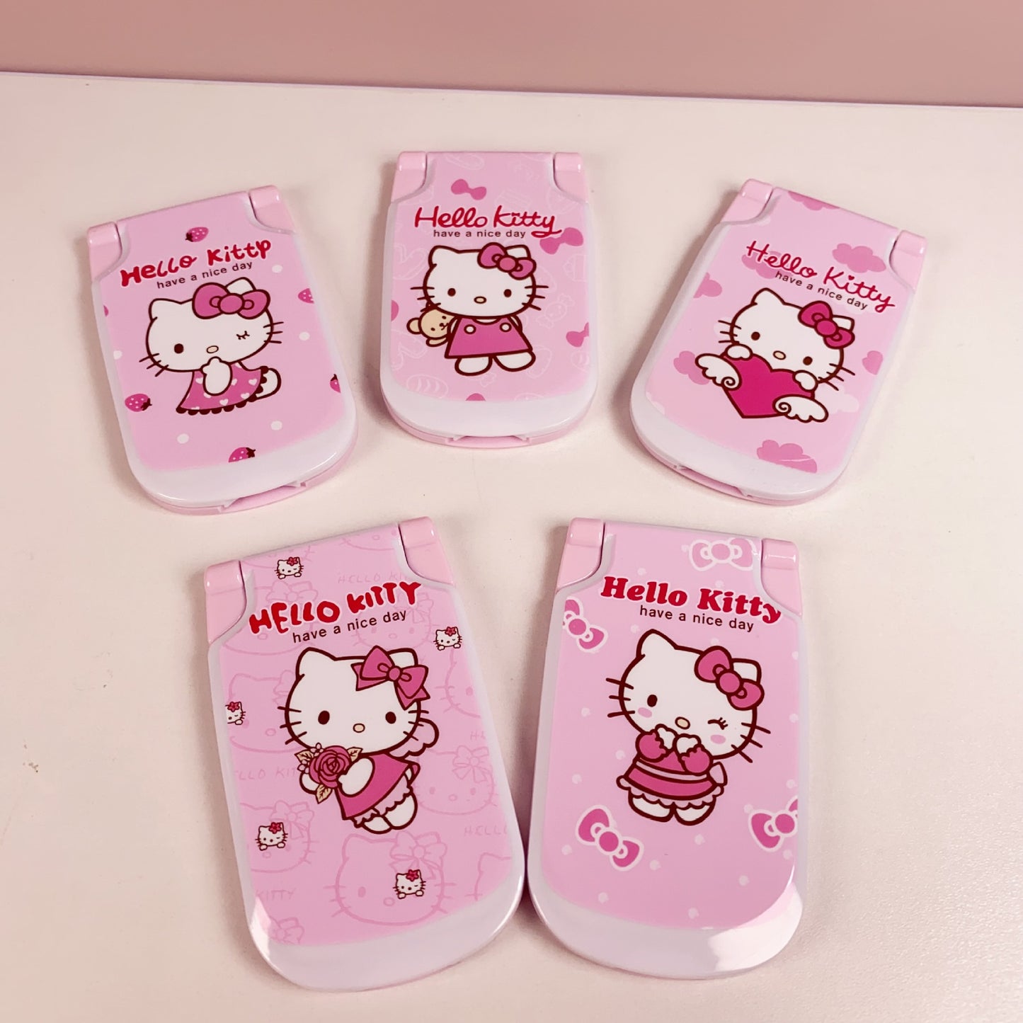 Mini Compact Comb & Mirror - Pink