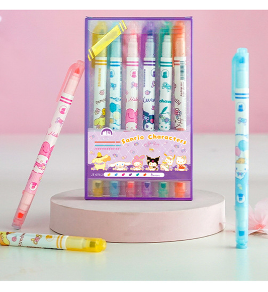 Sanrio Double-Sided Highlighter - 6 Colors Set