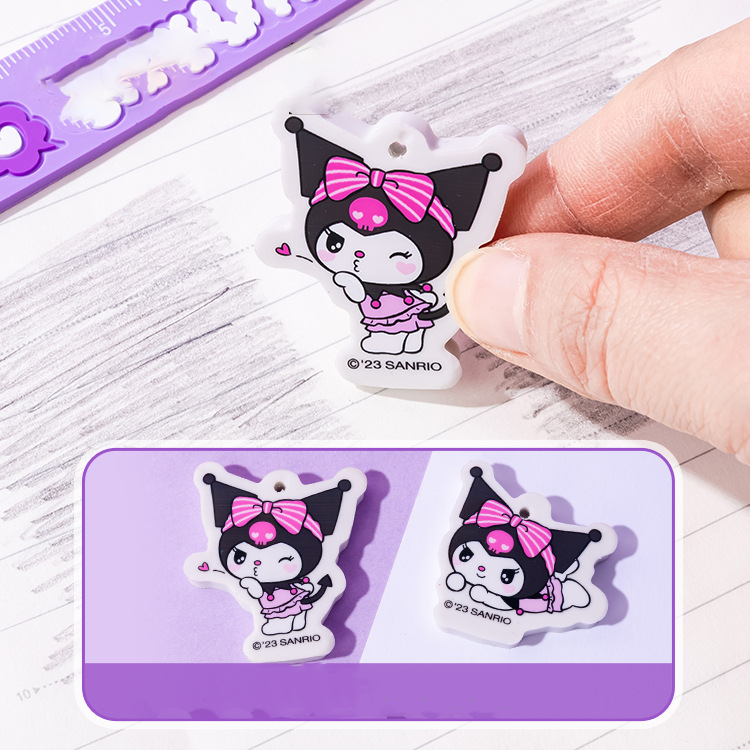 Kuromi Band Type Ruler with Eraser