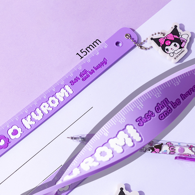 Kuromi Band Type Ruler with Eraser