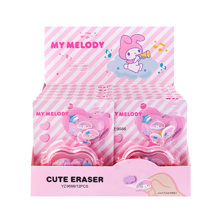 Sanrio Mini Cartoon Eraser - Heart Box