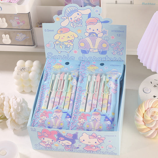 Sanrio Gel Pen - 0.5 mm - Black Ink - Set of 6