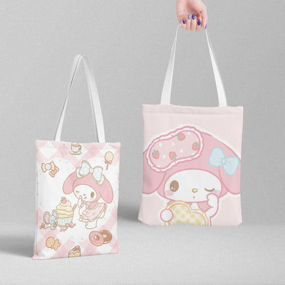 Cartoon Printed Tote Bag – Kawaii Ink - Main Image