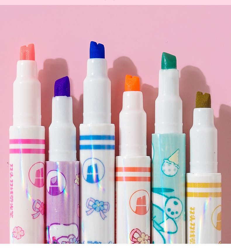 Sanrio Double-Sided Highlighter - 6 Colors Set
